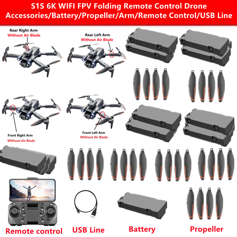 Drone Rc S1S - S1S 6K WIFI FPV Folding Remote