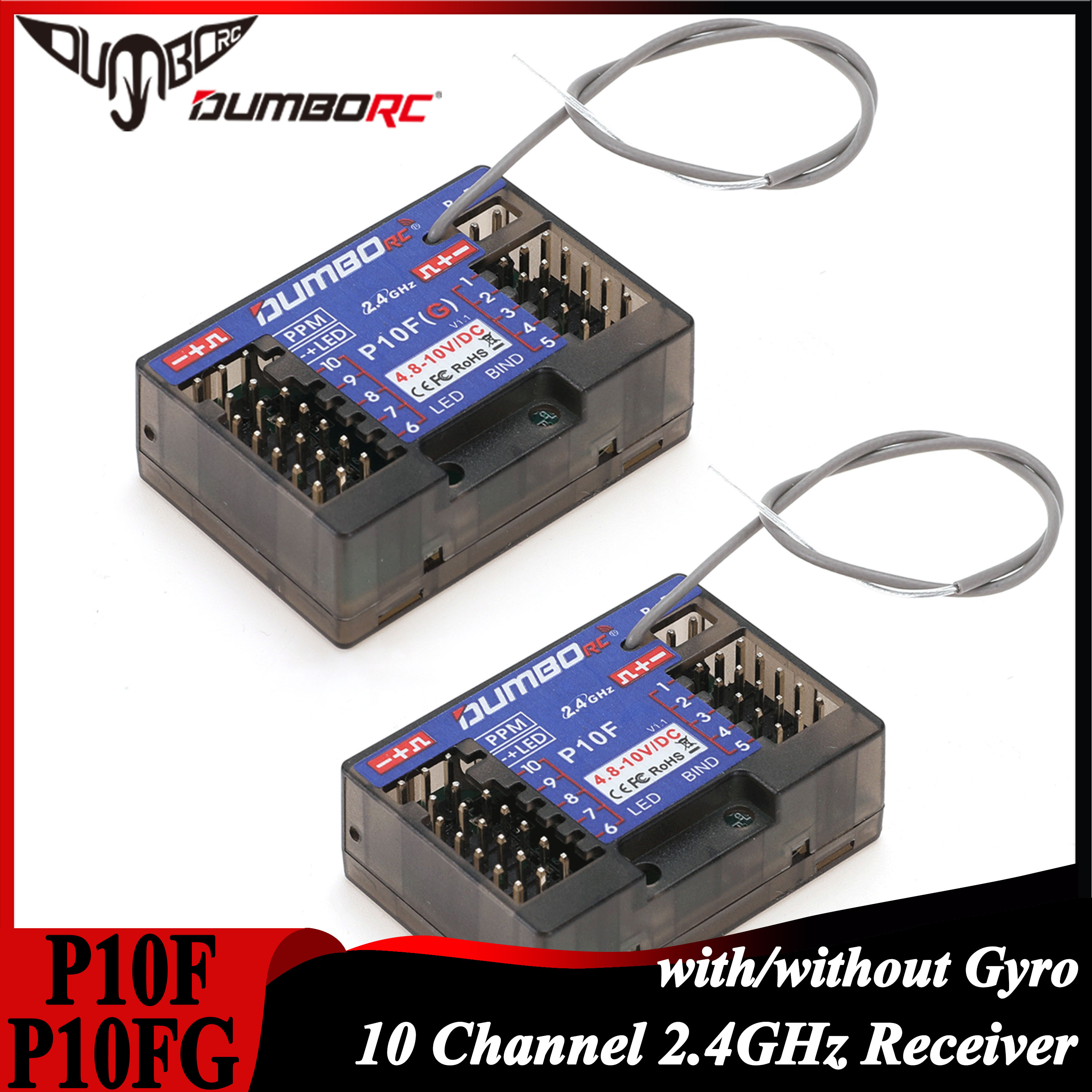 Rc Boat - DUMBORC P10F P10FG 10CH 2.4GHz Receiver