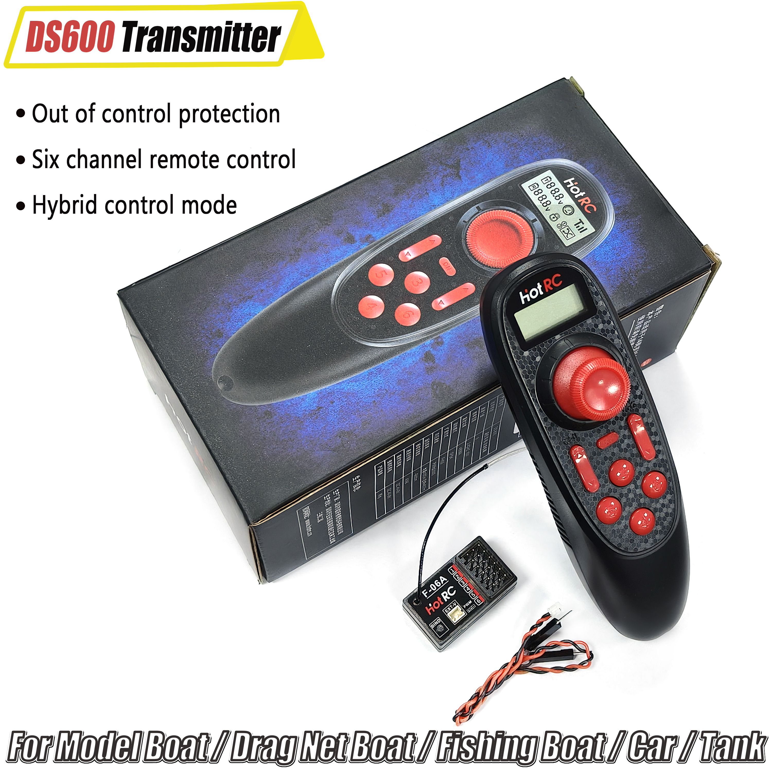 Joystick Rc Drone - HOTRC DS-600 6CH 2.4GHz Radio System