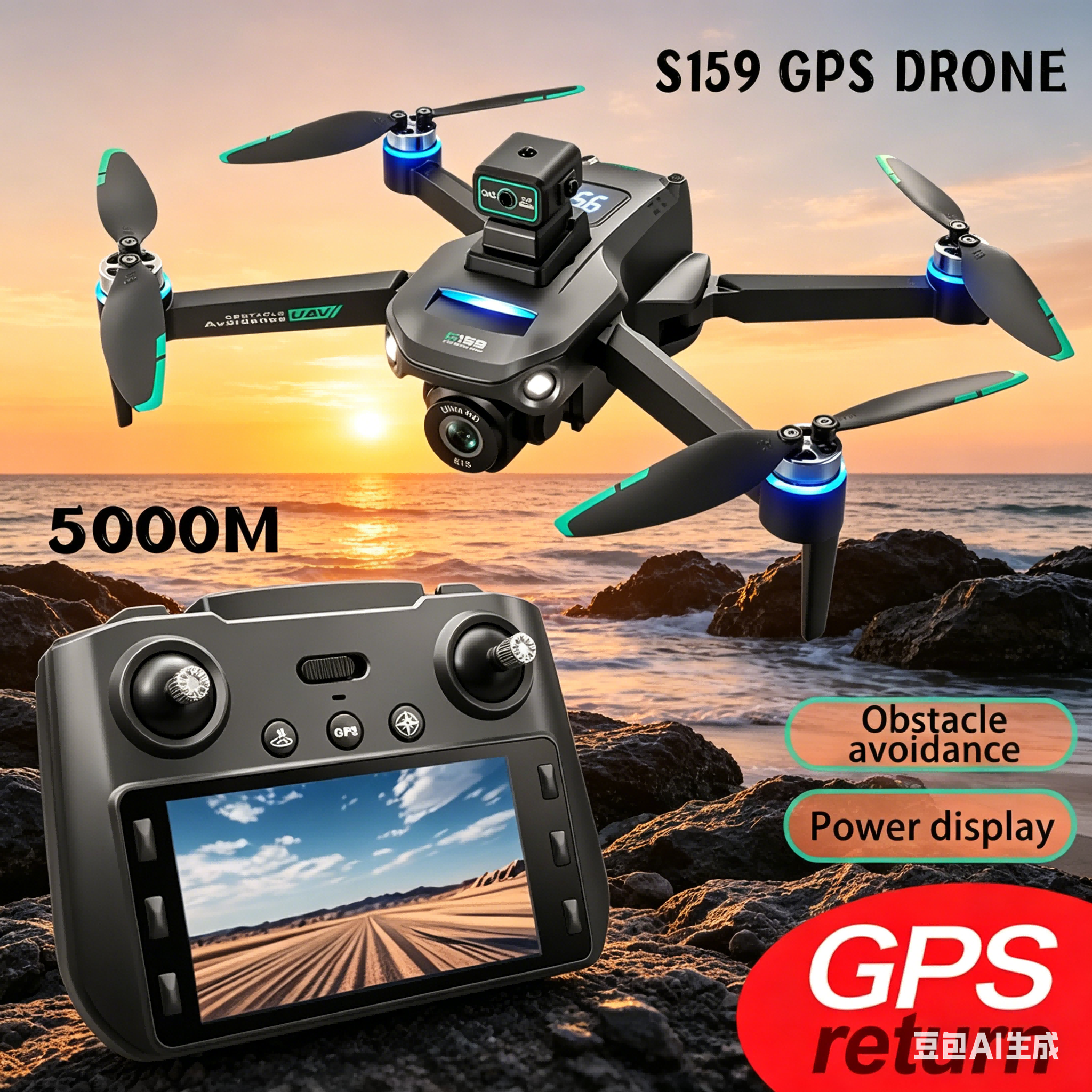 Drone Rc With Screen - S159 GPS Drone 4K Profesional Dual