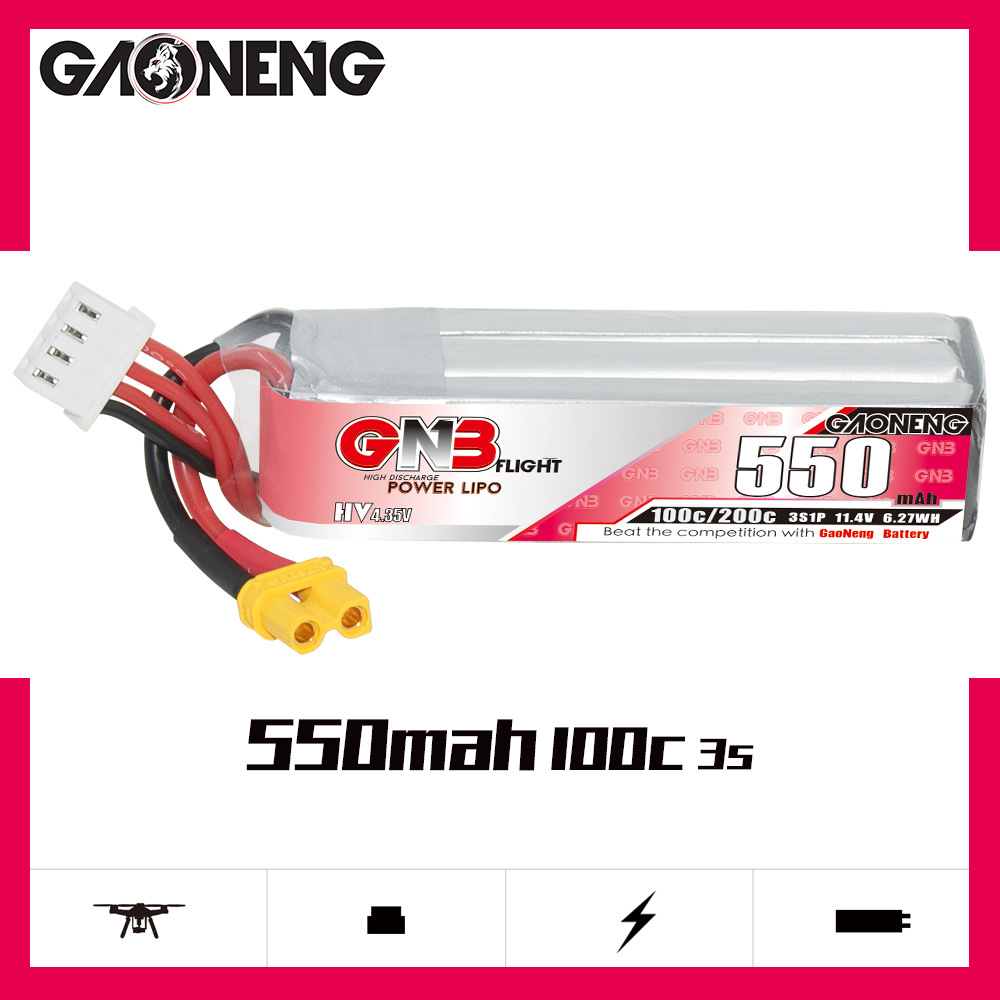 GNB HV 11.4V 550mAh 100C/200C  – обзор и цена Drone Carrera Rc