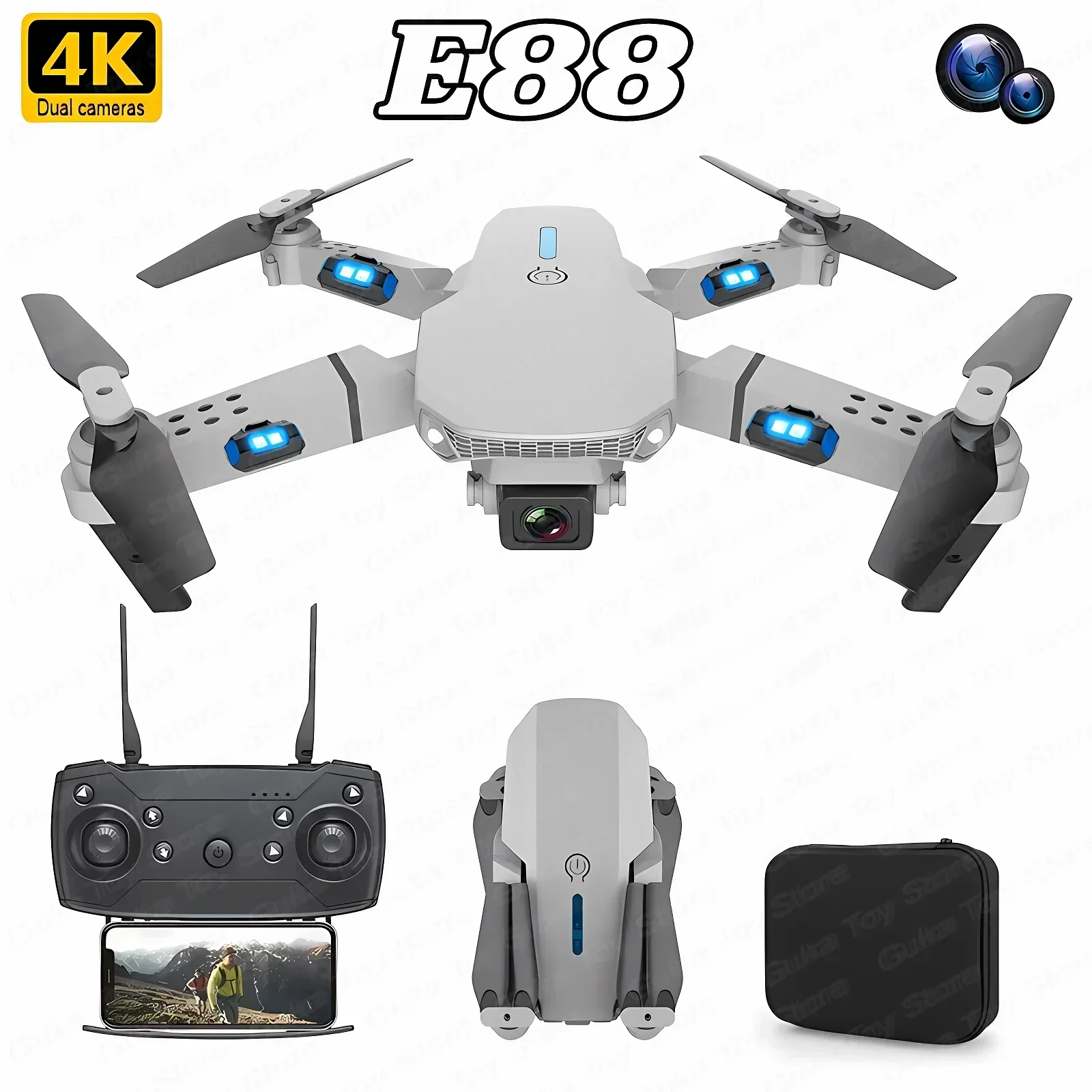 E88 Pro WIFI FPV Drone Wide An – обзор и цена Drone Rc With Screen