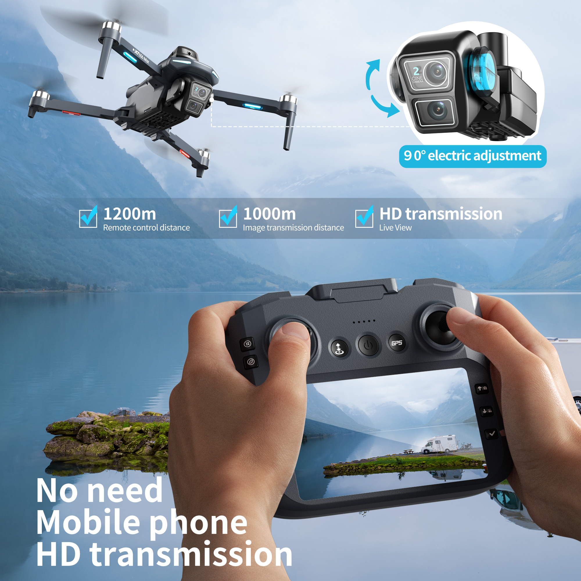 XT606 Foldable Drone 4K Dual C – обзор и цена Drone Top Rc
