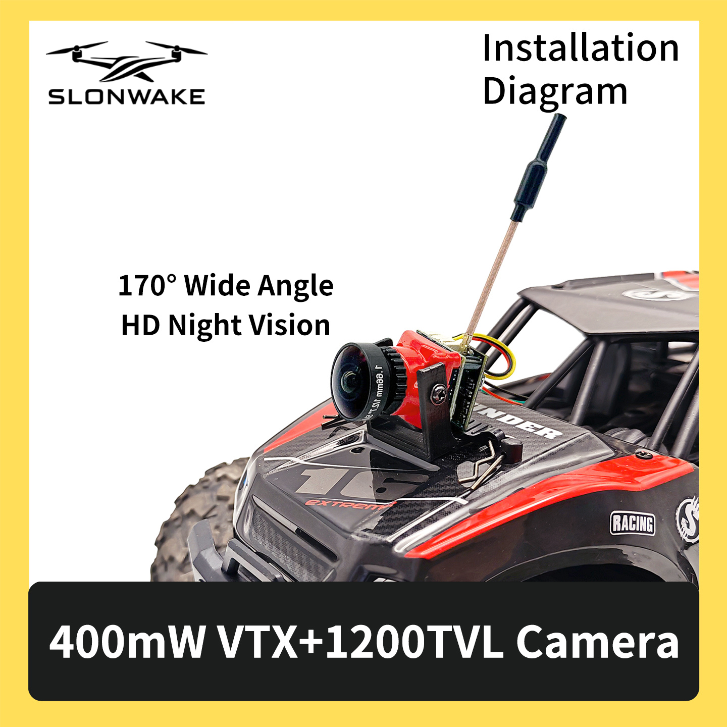 SLONWAKE 5.8G 48CH FPV 400mw V – обзор и цена Drone Rc Car