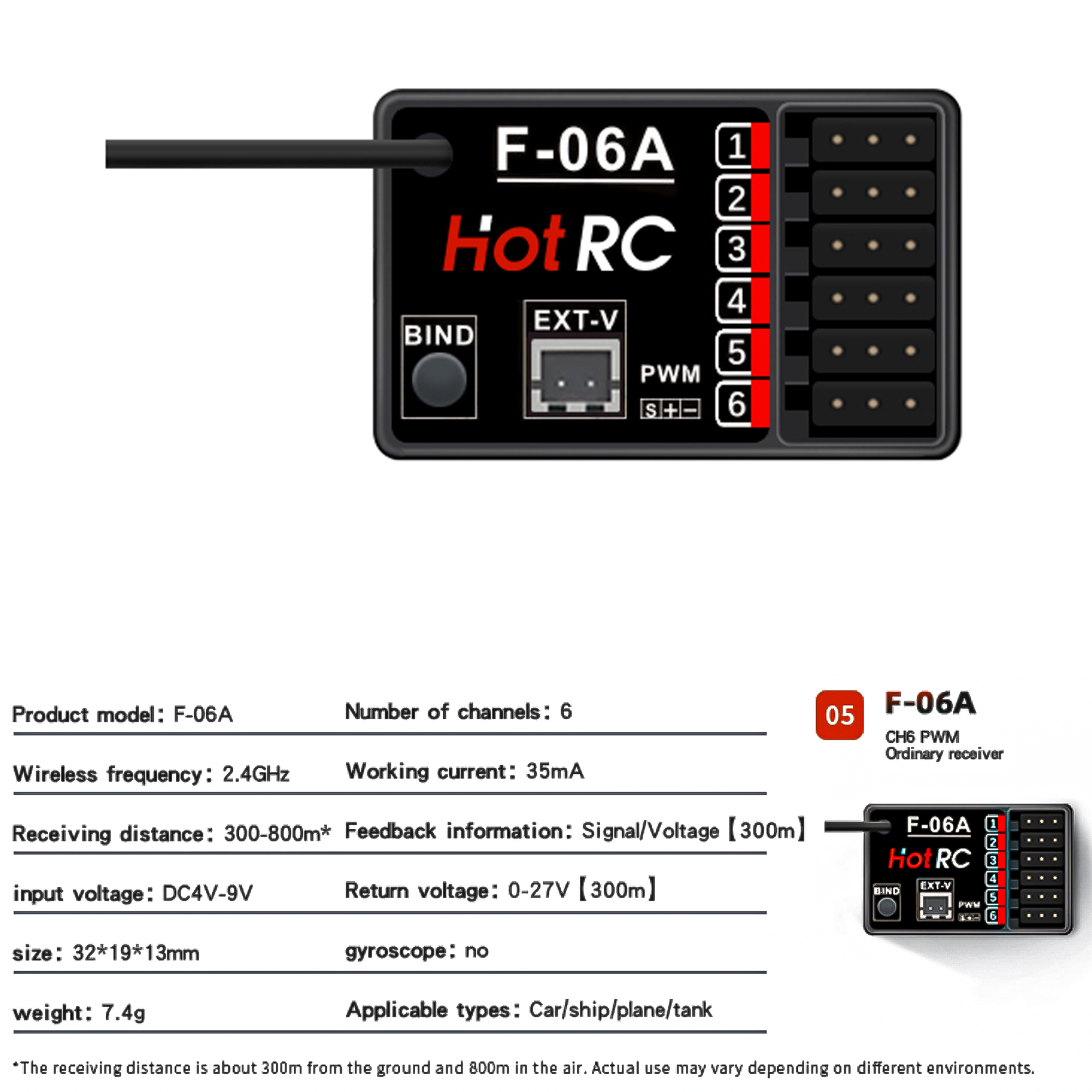 HOTRC DS-600 6CH 2.4GHz Radio  – обзор и цена Joystick Rc Drone